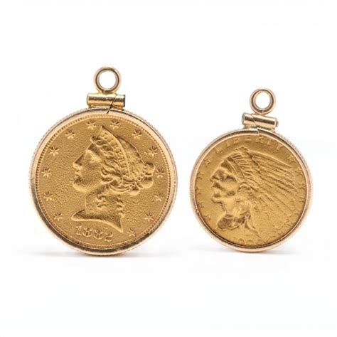 Two Gold Coin Pendants Lot 2003 Upcoming Jewelry And Sterling Silver