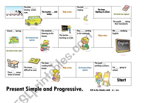 Board Game Present Simple Tense Esl Worksheet By Gr8educator