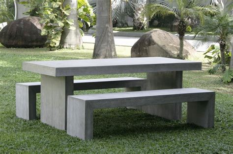 Concrete tabletops with wooden bases combine these two different styles into a unique piece that adds fun rustic charm to your backyard. Pleasant And Durable Concrete Patio Furniture u2014 Home ...