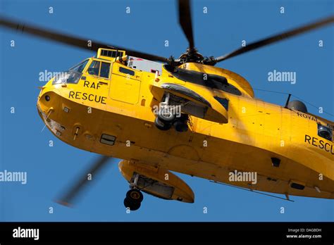 Raf Search And Rescue Seaking Helicopter Yellow Stock Photo Alamy