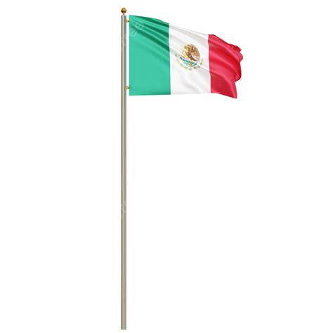 Mexico Flag With Pole Mexico Flag Waving With Pole Mexico Flag Waving With Post Mexico Flag
