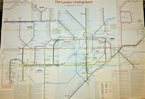 Vintage 1994 London Underground Rail System Map Diagrammatic History