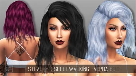 Simpliciaty Stealthics Sleepwalking Hair Retextured Sims 4 Hairs