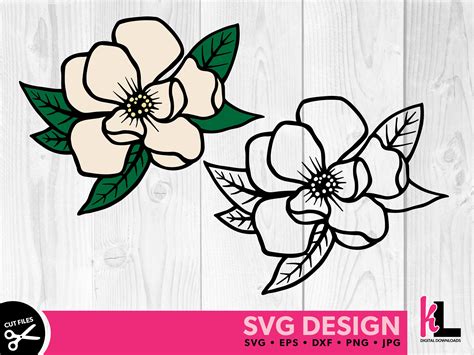 Magnolia Svg Layered Flower Svg Magnolia Stencil Svg Files Etsy