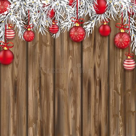 Christmas Worn Wood Baubles Twigs Stock Vector Illustration Of