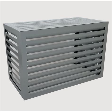 Airton propose alors ce cache climatiseur idéal pour dissimuler pompe à chaleur ou groupe extérieur de climatisation installé au sol. CACHE CLIM Mural en Aluminium CONDOR Gris RAL7015