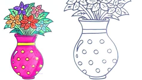 A beautiful flower always makes us smile. How to Draw Flowers in a Vase | Drawing for Kids and ...