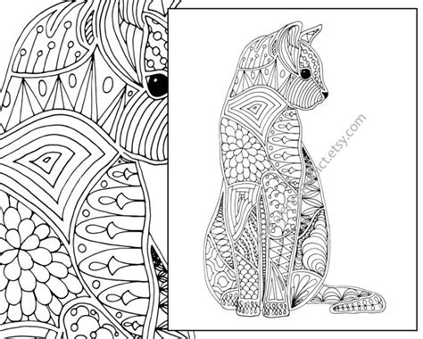 It's nice to be able to grab a particular design. cat coloring page advanced coloring page adult coloring