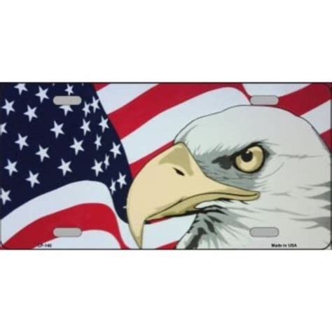 American Flag Eagle Vanity Metal Novelty License Plate Tag Sign 1