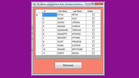 C Gui Tutorial Add Update Delete How To Populate Delete Selected Row In Datagridview