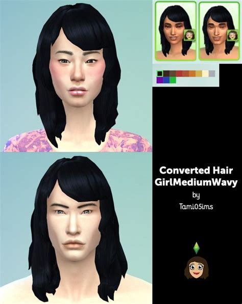 Girl Medium Wavy Hair Converted At Life Sims Tami05ims Via Sims 4