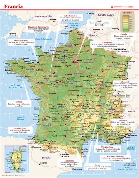 92 cm lado corto del mapa. Mapa de Francia - Lonely Planet