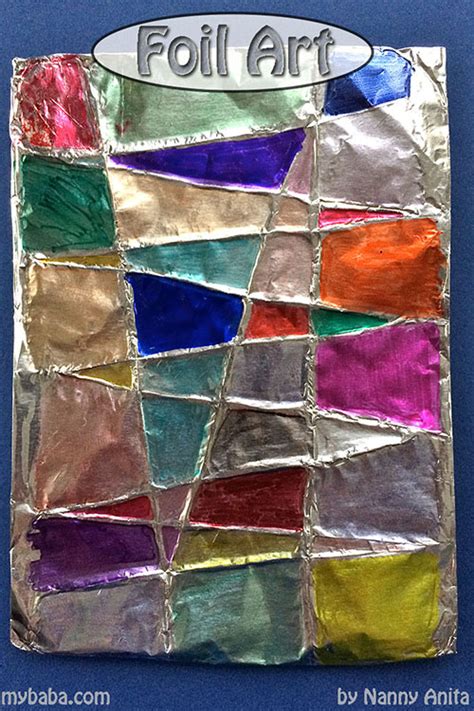 Two Great Ideas For Foil Art For Kids Nanny Anita My Baba