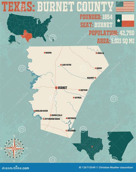Map Of Burnet In Texas Cartoon Vector | CartoonDealer.com #187357537