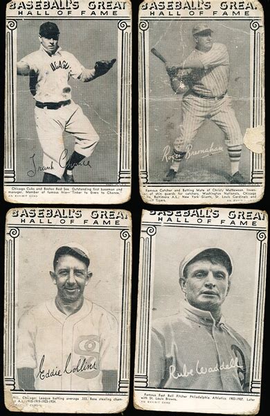 Lot Detail 1948 Hall Of Fame Baseball Greats Exhibit Cards 9 Diff