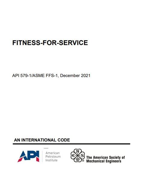 Api 579 1asme Ffs 1 Fitness For Service 2021 Paper