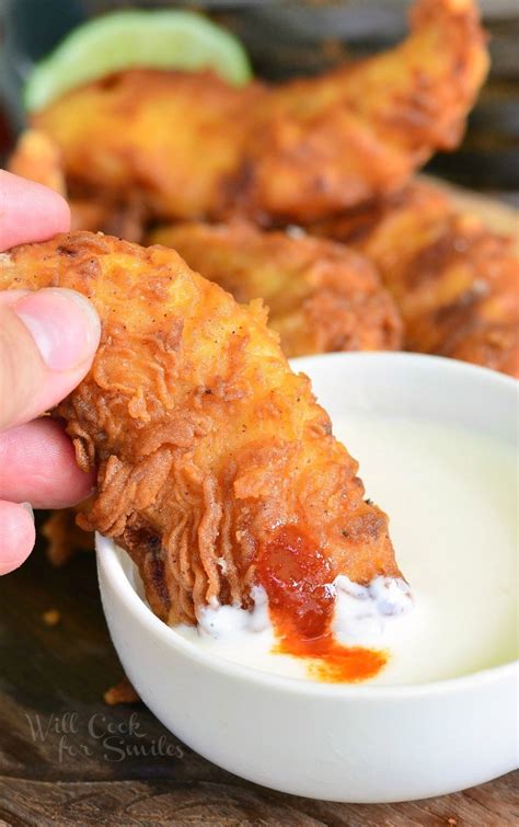 Really Nice Recipes Every Hour — Sriracha Crispy Chicken Tenders With Honey Dipping