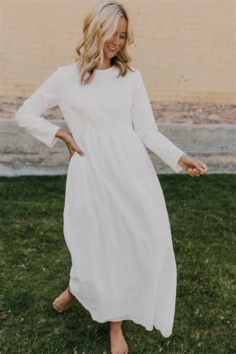 Temple Dress Pure White Maxi Dress Roolee Modest White Dress