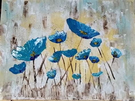 Angela Anderson Art Blog Easy Palette Knife Poppies Acrylic Painting