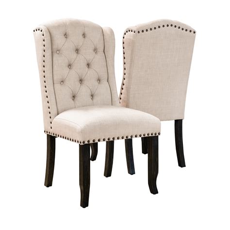 Furniture Of America Telara Tufted Wingback Dining Chair Set Of 2 By