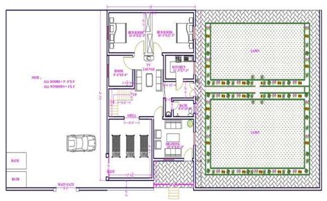 Simple 2d House Plans In Autocad Drawing Cadbull