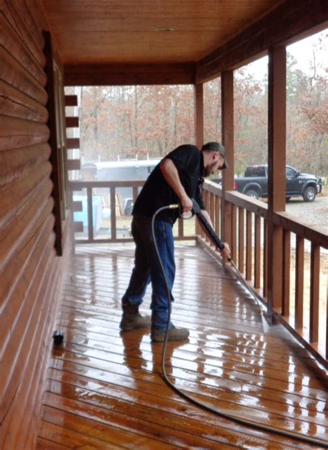 There are many different processes through which this can be accomplished, such as power washing or chemical stripping. Log Home Chemical Stripping - Elite Log Home Services