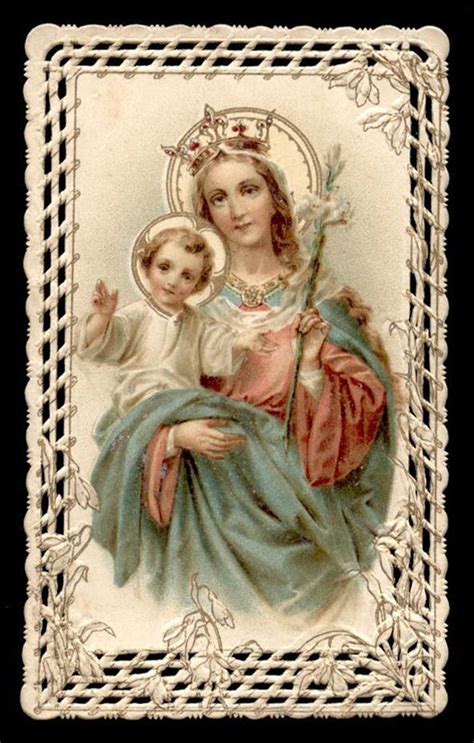 Old Holy Card Lace Canivet Merlettato Mater Dei Vintage Holy Cards