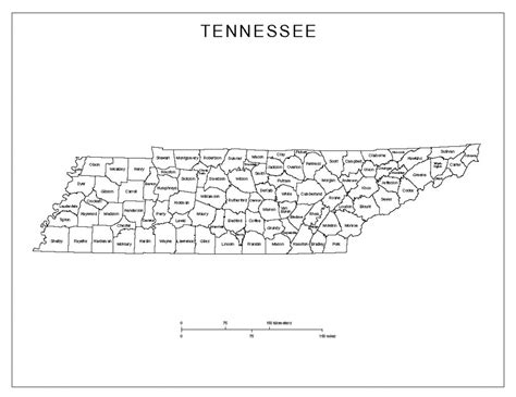 Tennessee Labeled Map Printable Map Of Tennessee Counties Printable