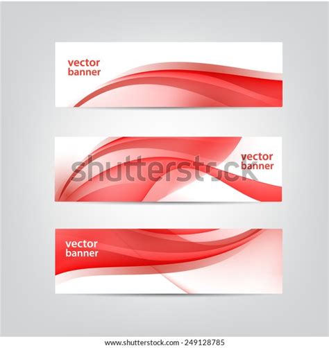 Set Vector Abstract Wavy Red Banners Stock Vector Royalty Free