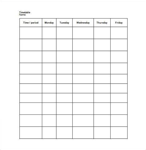 Weekly Schedule Template 12 Free Word Excel Pdf Format Download