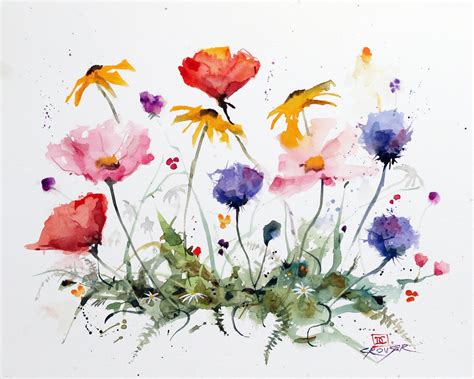 Wildflowers Watercolor Floral Print By Dean Crouser Etsy Uk