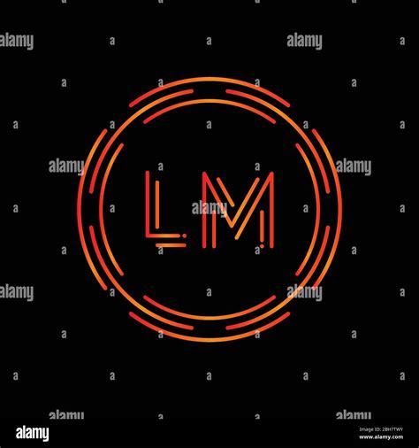 Letra Inicial De Lm Logo Design Plantilla Vectorial Carta Abstracta Lm