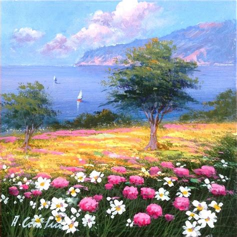 N 1 Italian Landscape Original Oil Painting Of Anna