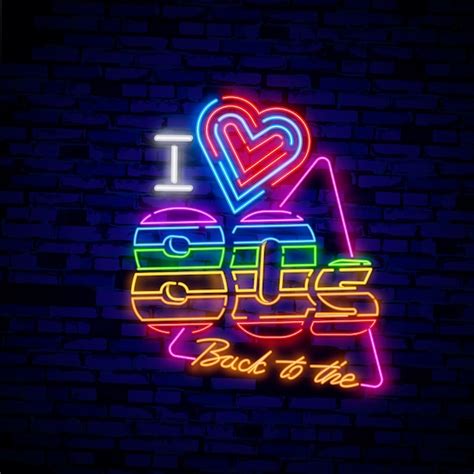 Back To The 80s Neon Sign Premium Vector