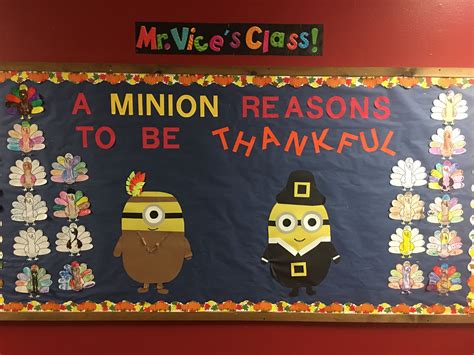 November Bulletin Board A Minion Reasons To Be Thankful Backtoschool