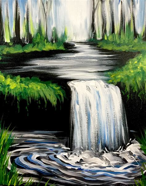 Watercolour Waterfall Drawing Easy How To Draw Simple Scenery For