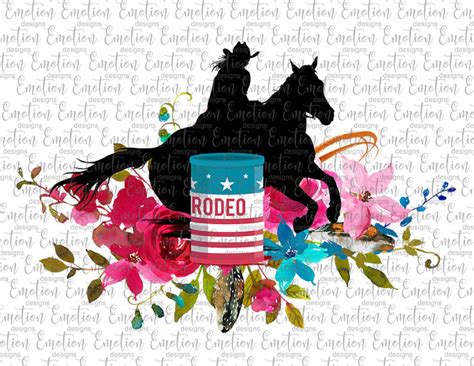 Barrel Racing Rodeo Png Clipart Instant Download Sublimation Etsy