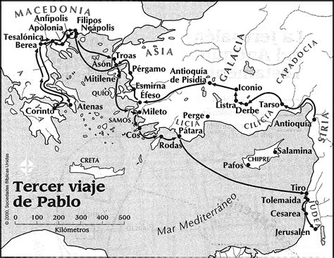Mapa Del Tercer Viaje De Pablo Biblia Para La Vida