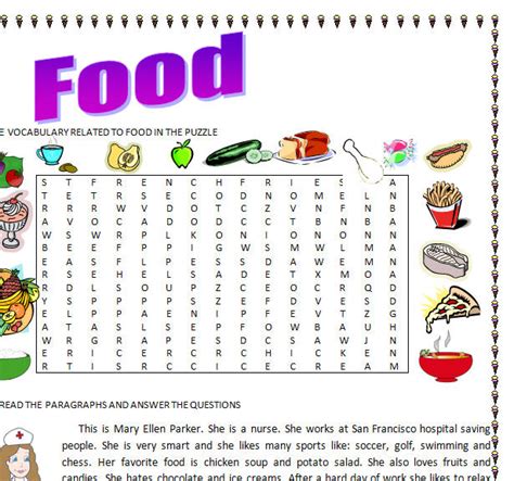 French Food Word Search Puzzle