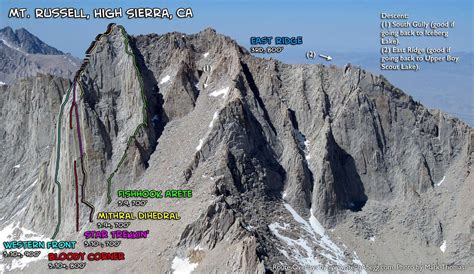 Route Overlays Mt Russell Photos Diagrams And Topos Summitpost