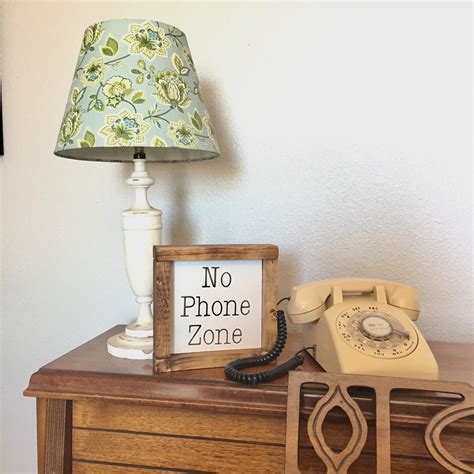 Wood Sign No Phone Zone Framed Wood Sign Table Top Sign Etsy