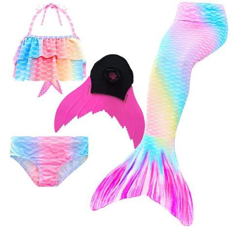 2022 Mermaid Tails No Monofin Swimming Tail For Kids Adults Summer