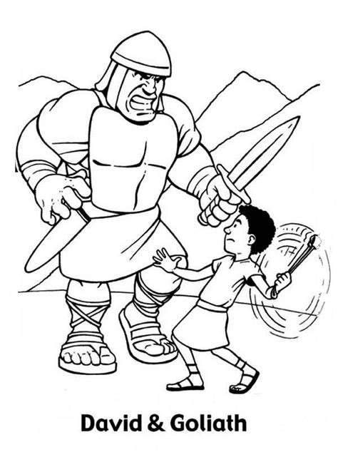 David And Goliath Coloring Pages Printables High Quality