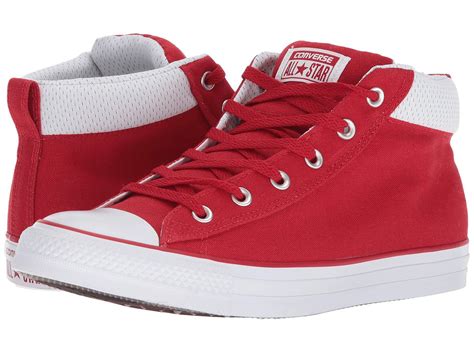 Converse Leather Chuck Taylor All Star Street Mid In Red For Men Lyst