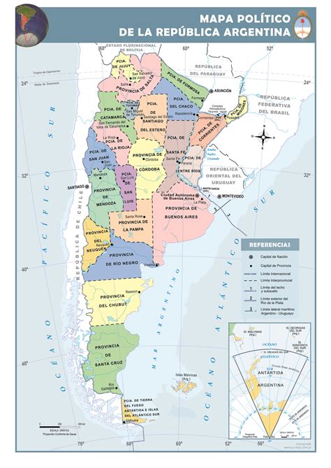 Mapa Político De La Argentina Mapa De Argentina Mapa Politico