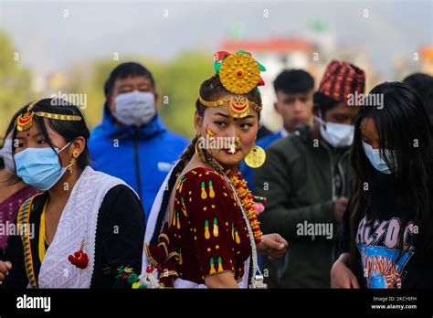 nepalese women from the kirat community dance during the celebration of udhauli festival in
