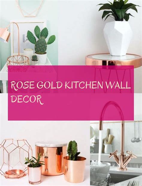 All single color metal on the base cabinets, with the wall cabinets featuring doors with applied molding in the color of the base cabinets. Rose Gold Kitchen Wall Decor Kitchen Decoration (With images) | Rose gold kitchen