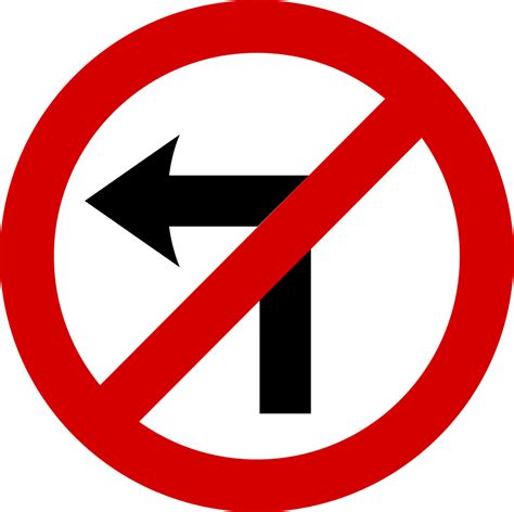 No Left Turn Traffic Sign Transparent Png Stickpng