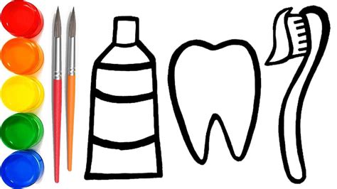 Drawing Teeth Whitening Dentist Kit Painting And Coloring Pages For