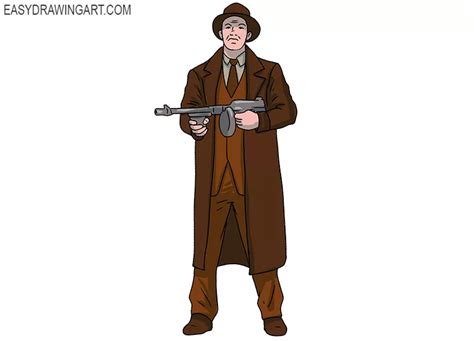 How to Draw a Gangster - Easy Drawing Art